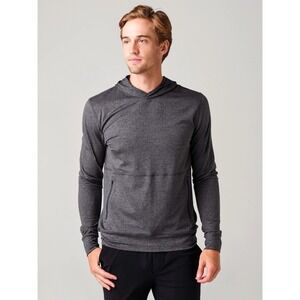 Men's Vuori Ponto Performance Hoodie In Charcoal Gray Sz M Activewear Work Out
